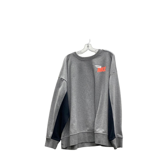 Athletic Sweatshirt Crewneck By Nike In Grey, Size:3X