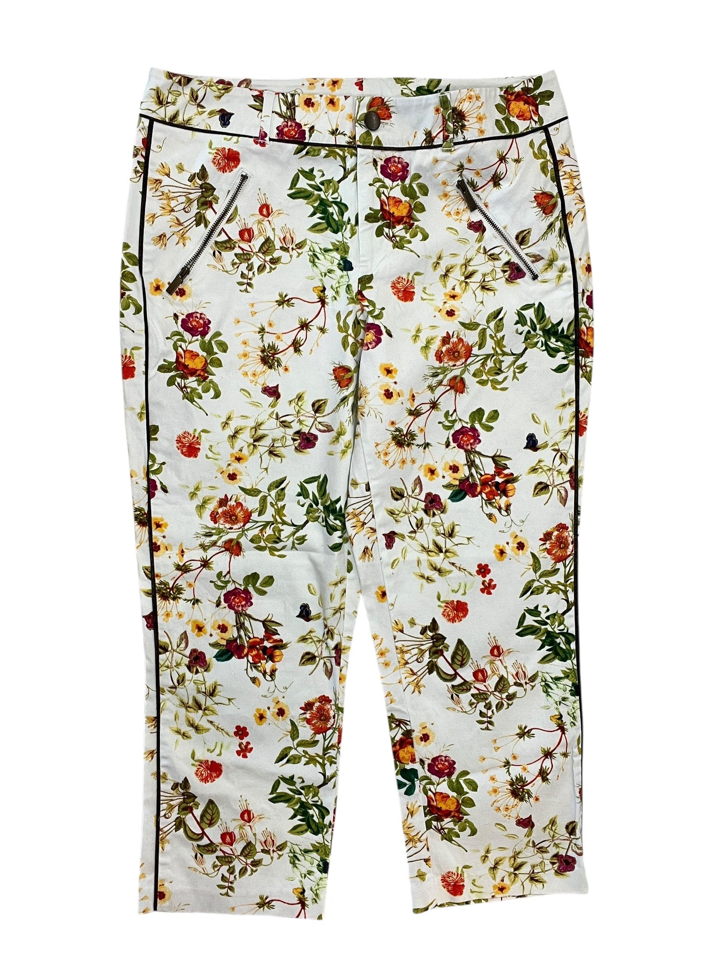Pants Cropped By Disney Store In Floral Print, Size:S