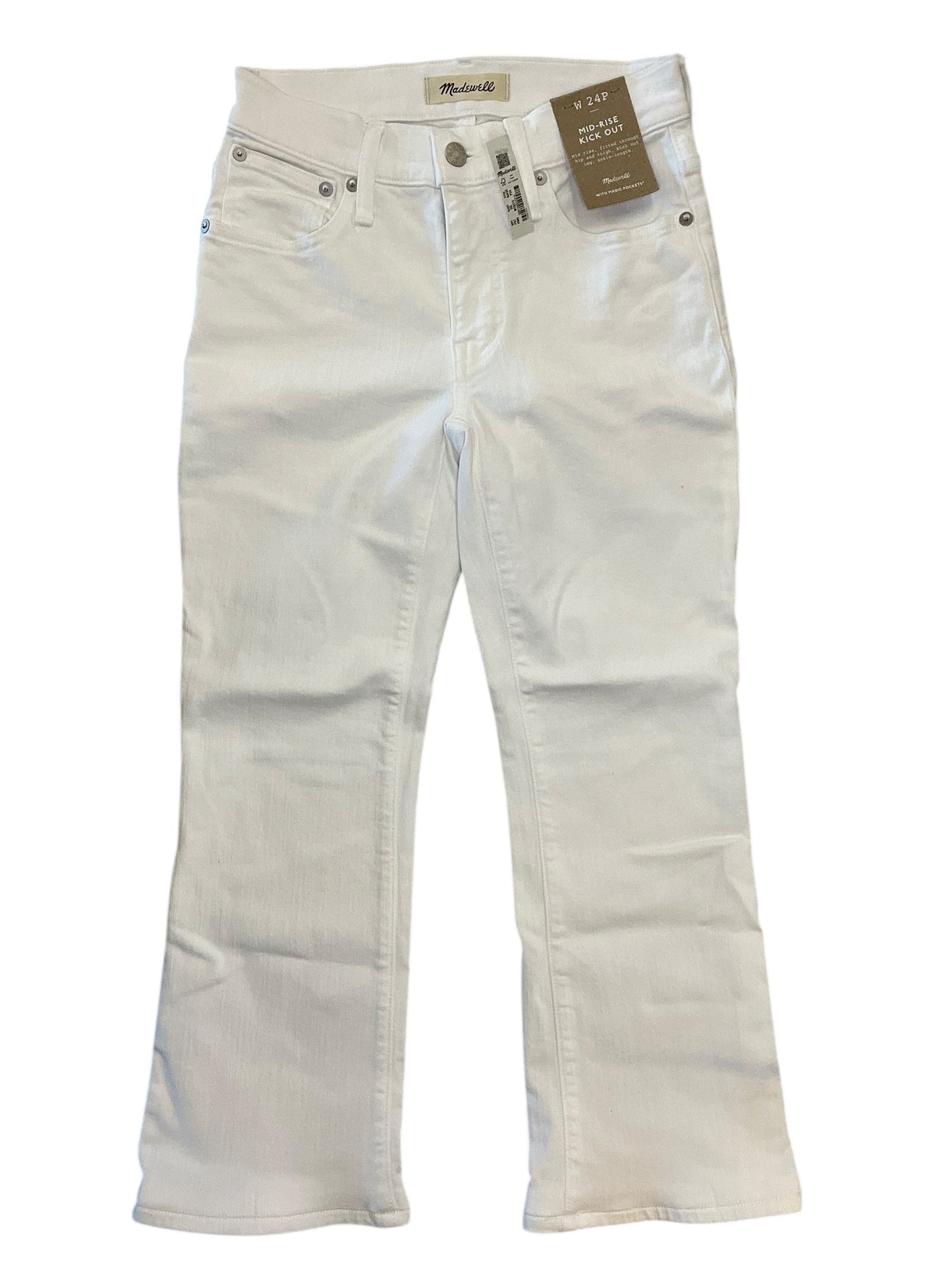 Jeans Cropped By Madewell In White Denim, Size:00