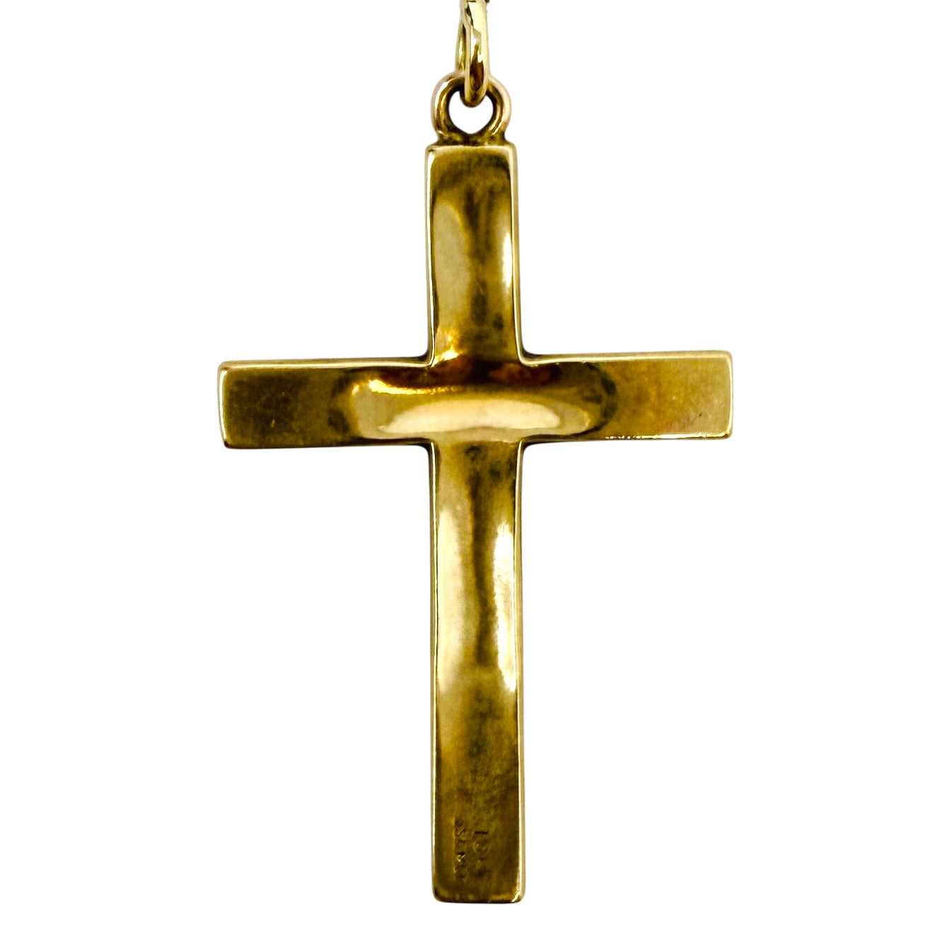Vintage 10k Yellow Gold Engraved Cross Pendant By Esemco