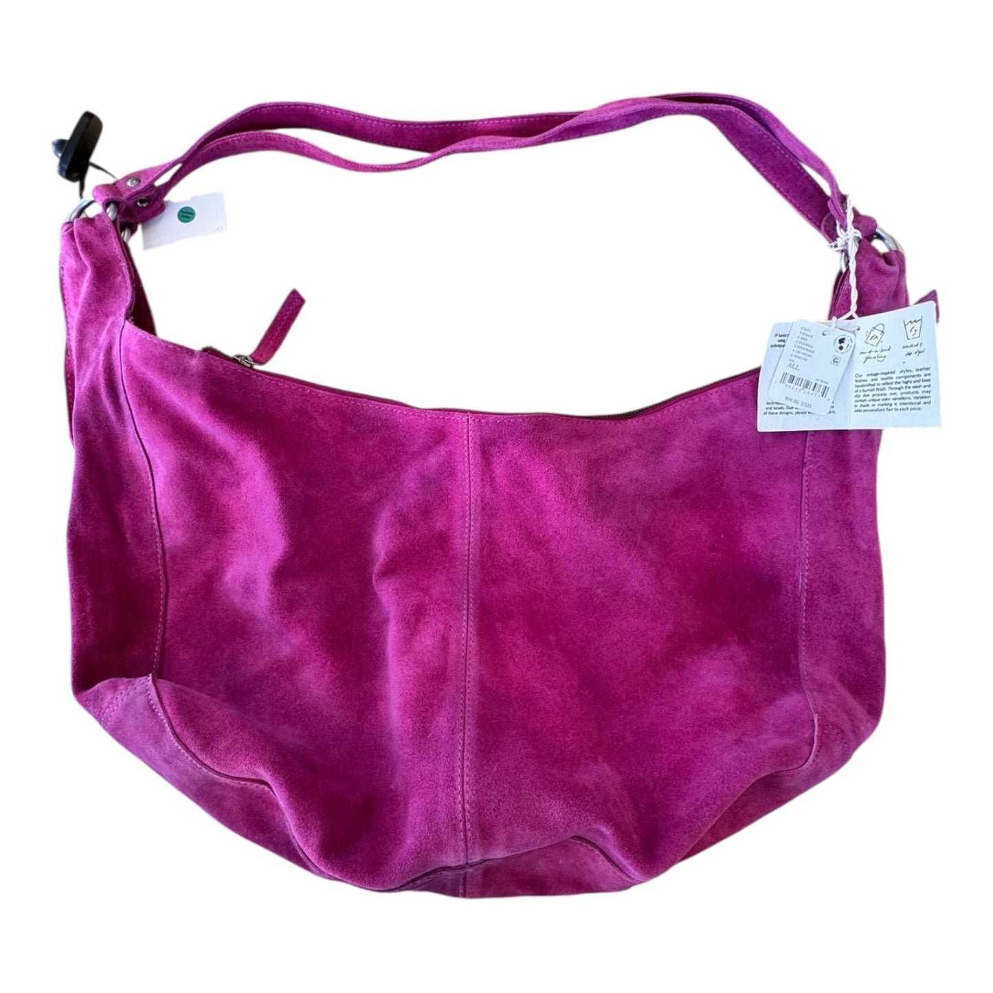 Handbag By Free People In Pink Suede, Size:Large