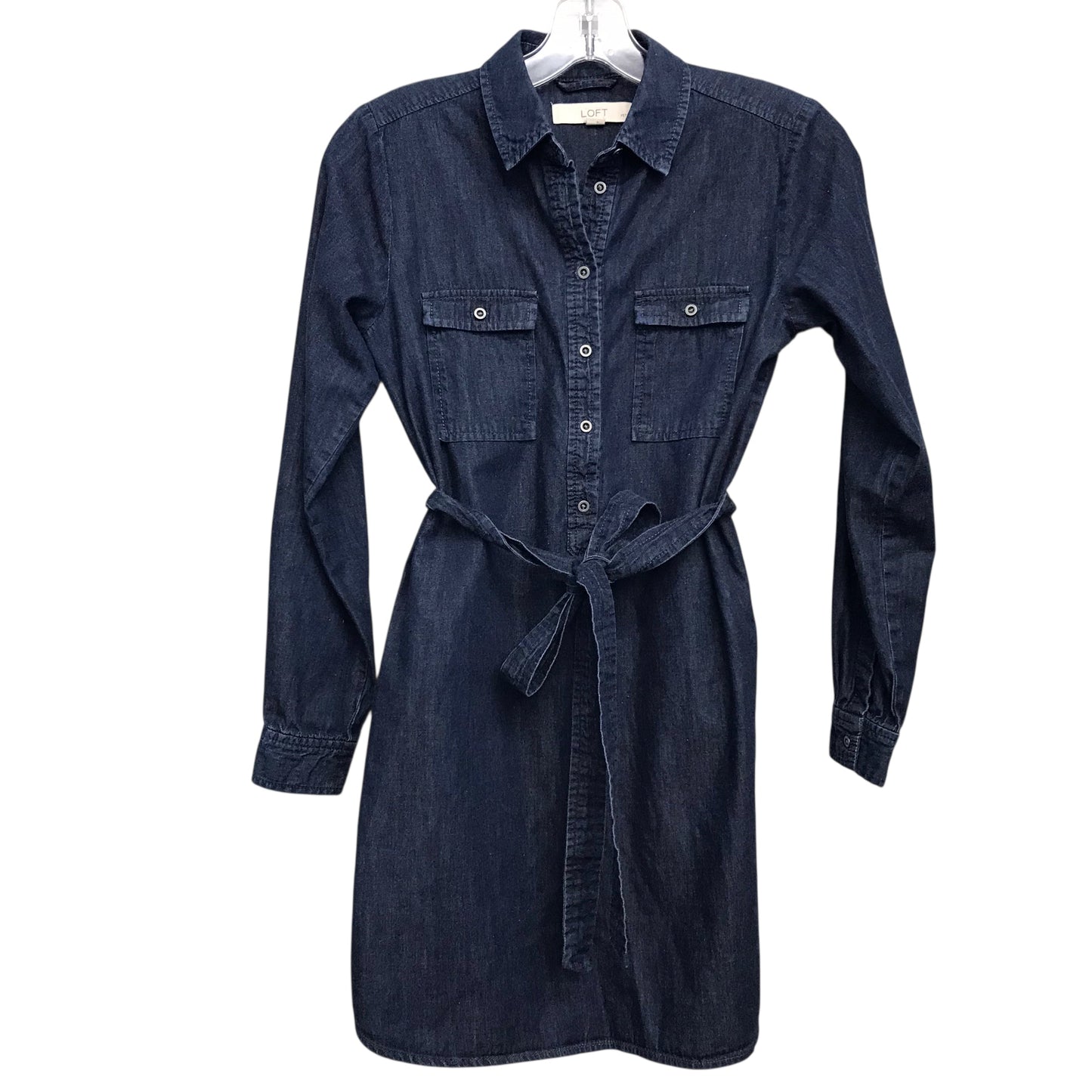 Dress Casual Maxi By Loft In Blue Denim, Size:Xsp