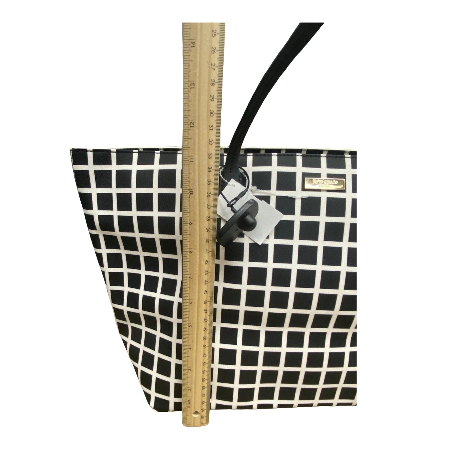 Handbag Designer By Kate Spade In Black & White, Size:Large