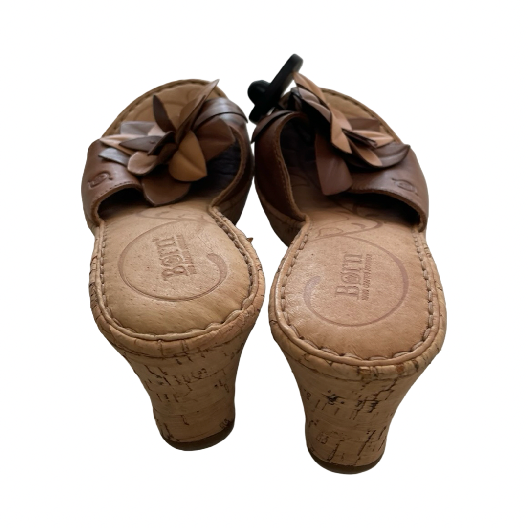 Sandals Heels Block By Born In Brown, Size:9