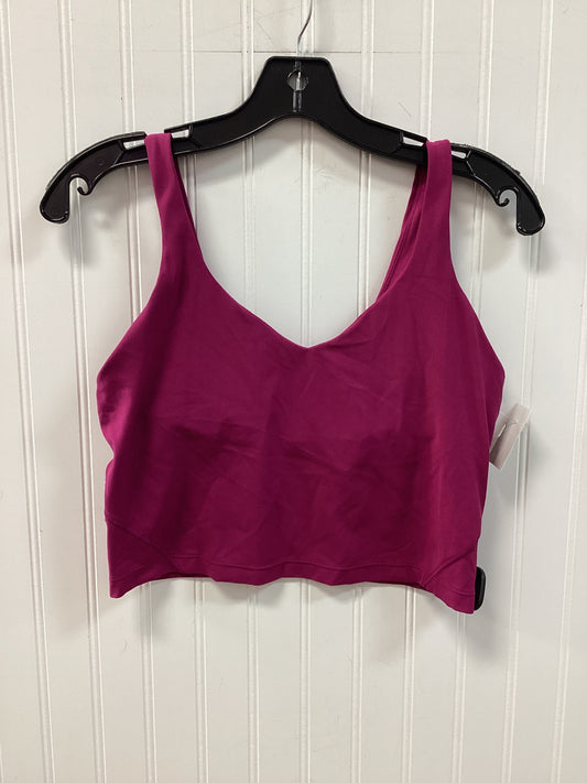 Athletic Tank Top By Lululemon In Pink, Size:10