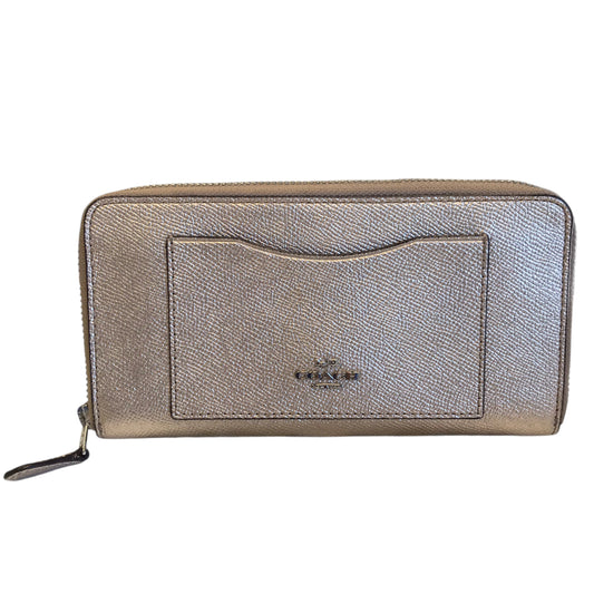 Wallet Designer By Coach In Gold, Size:Large