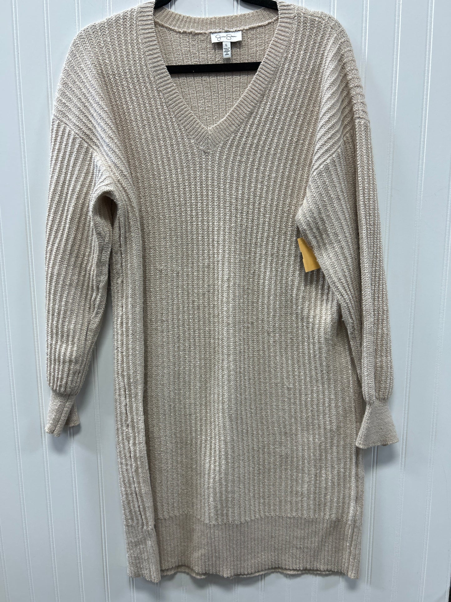 Dress Sweater By Jessica Simpson In Cream, Size:L