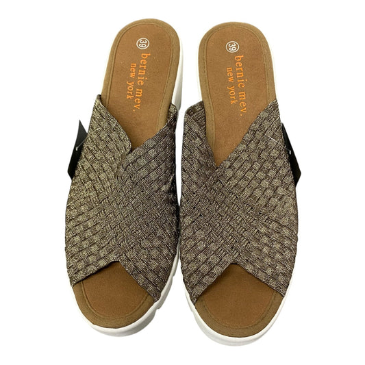 Sandals Heels Wedge By Bernie Mev In Gold, Size:8.5