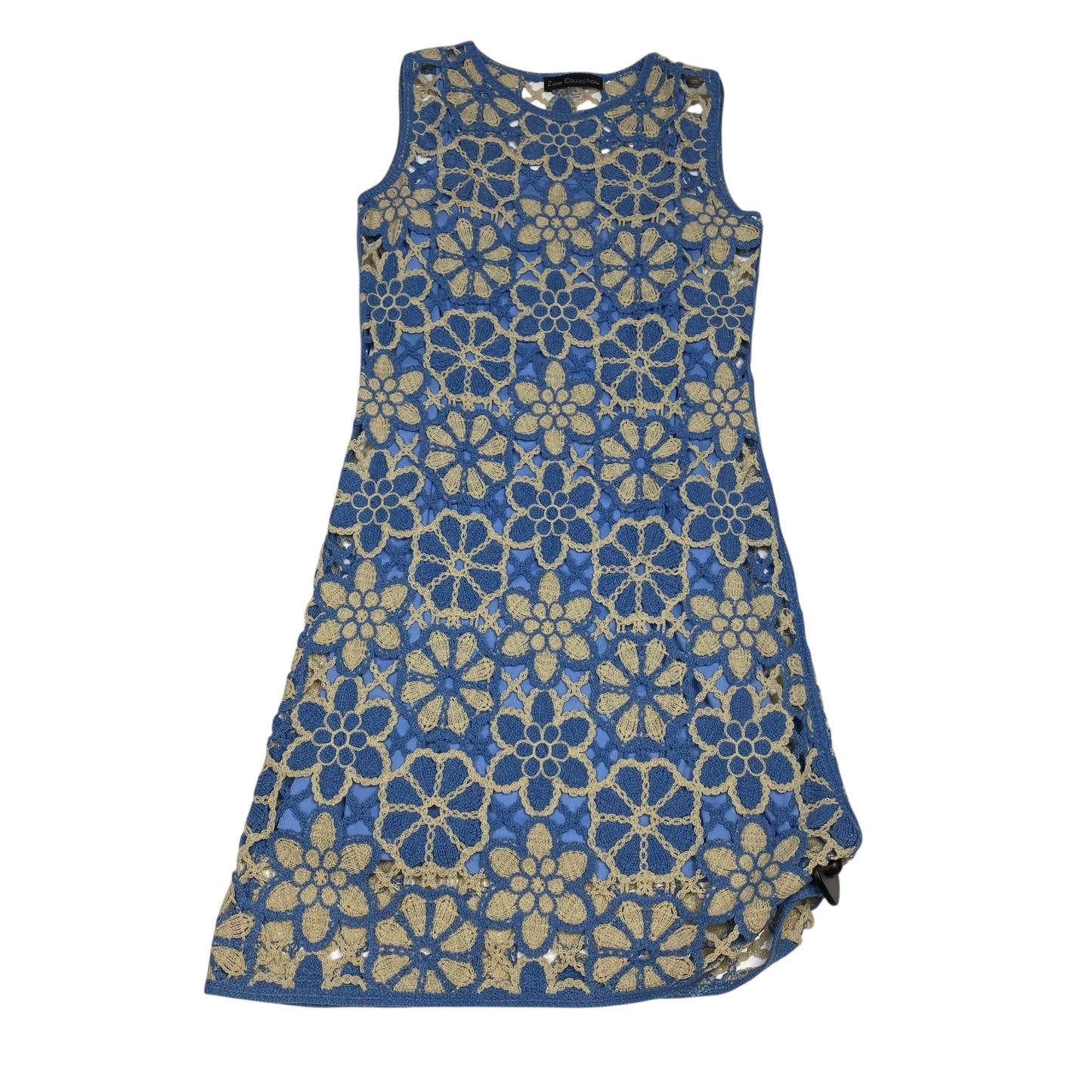 Dress Casual Short By Zara In Blue & Tan, Size:S