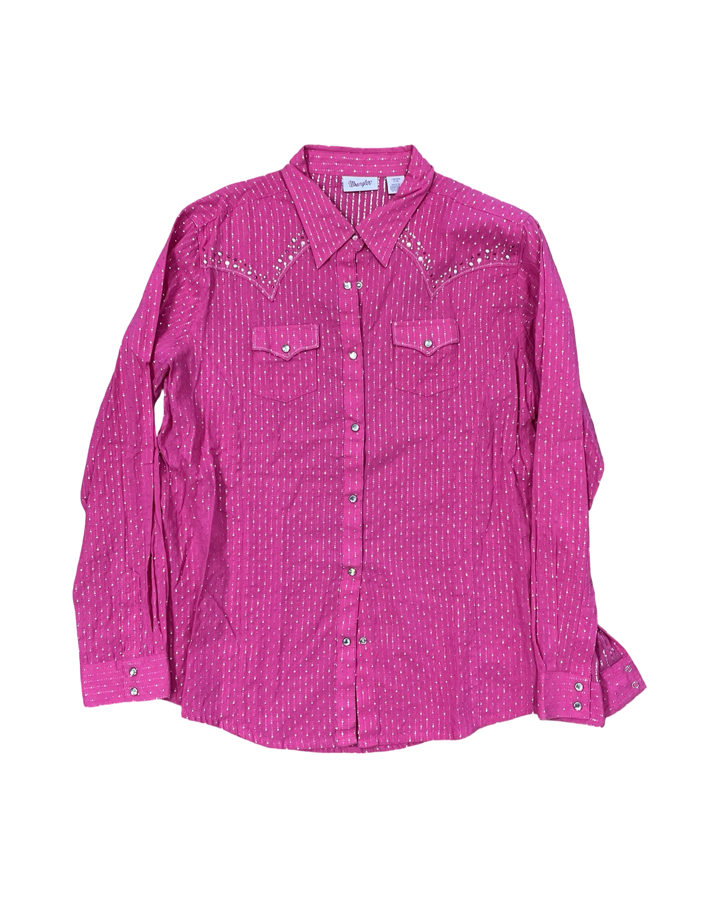 Blouse Ls By Wrangler In Pink, Size:1X
