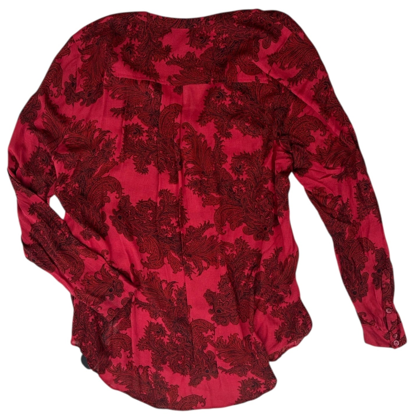Blouse Ls By Lucky Brand In Red, Size:L