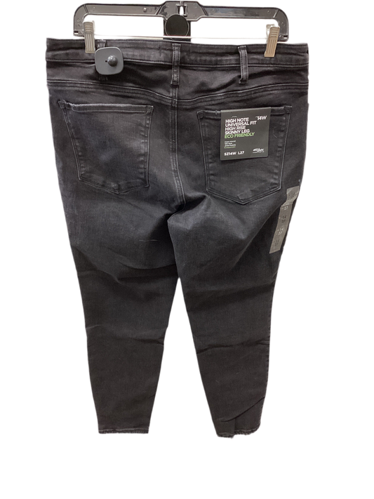 Jeans Skinny By Silver In Black Denim, Size:14