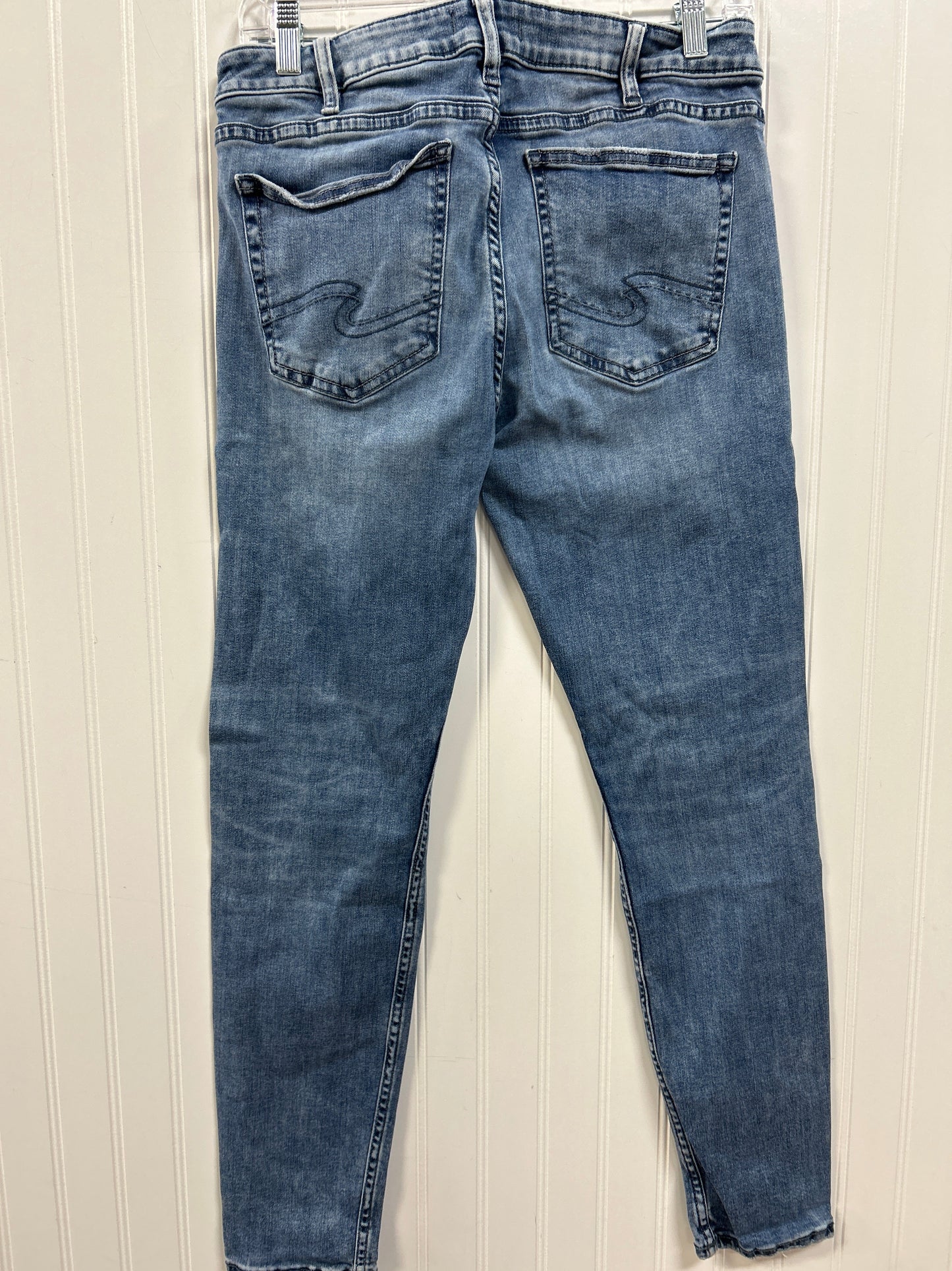 Jeans Skinny By Silver In Blue Denim, Size:12
