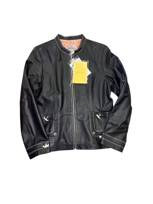 Jacket Leather By Bradley In Black, Size:M