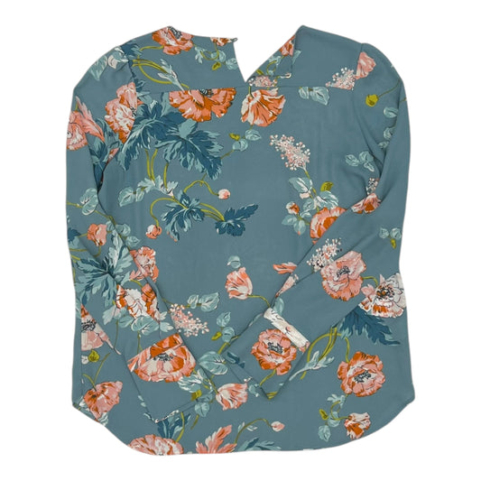 Blouse Ls By Loft In Blue, Size:Xs