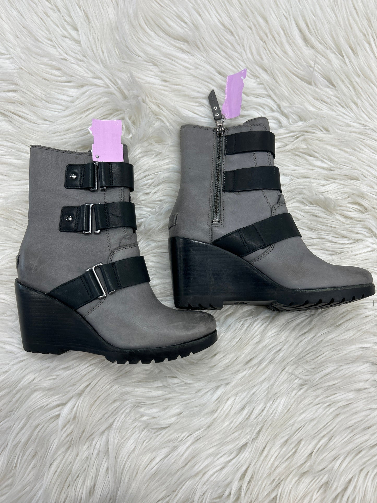 Boots Ankle Heels By Sorel In Grey, Size:6