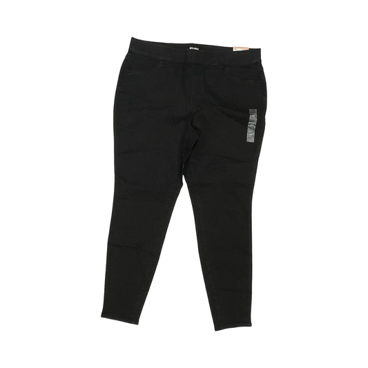 Jeans Jeggings By Evri In Black Denim, Size:16