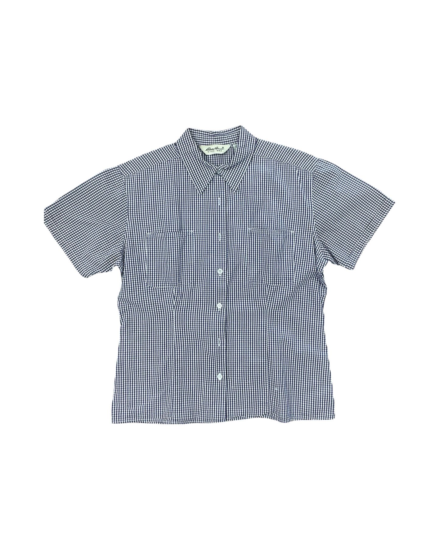 Blouse Ss By Eddie Bauer In Purple & White, Size:M