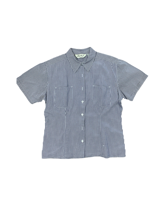 Blouse Ss By Eddie Bauer In Purple & White, Size:M