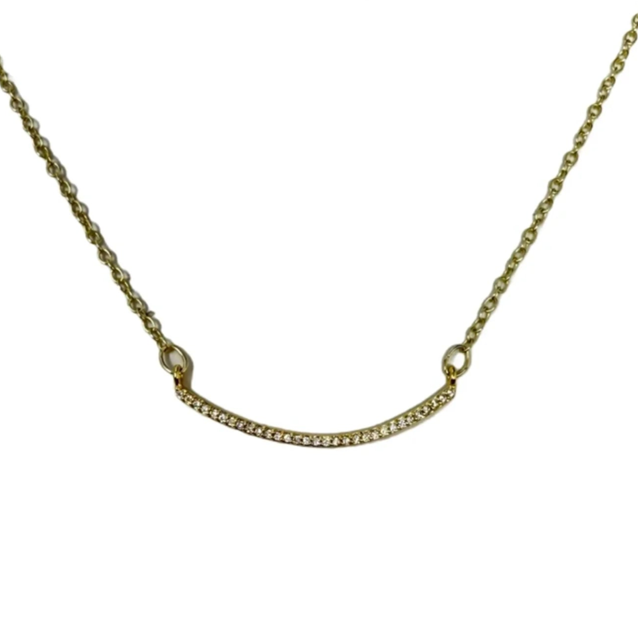 Crystal Curved Bar Necklace By Chicos