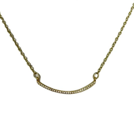 Crystal Curved Bar Necklace By Chicos