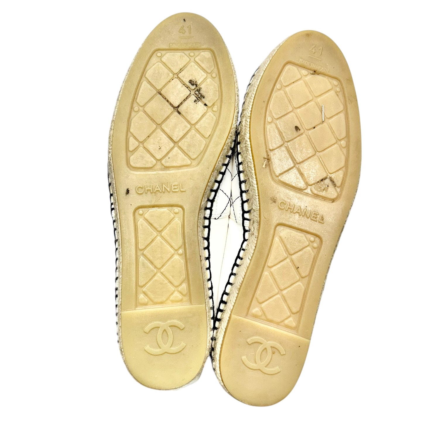 Shoes Luxury Designer By Chanel In Black & White, Size: 10.5