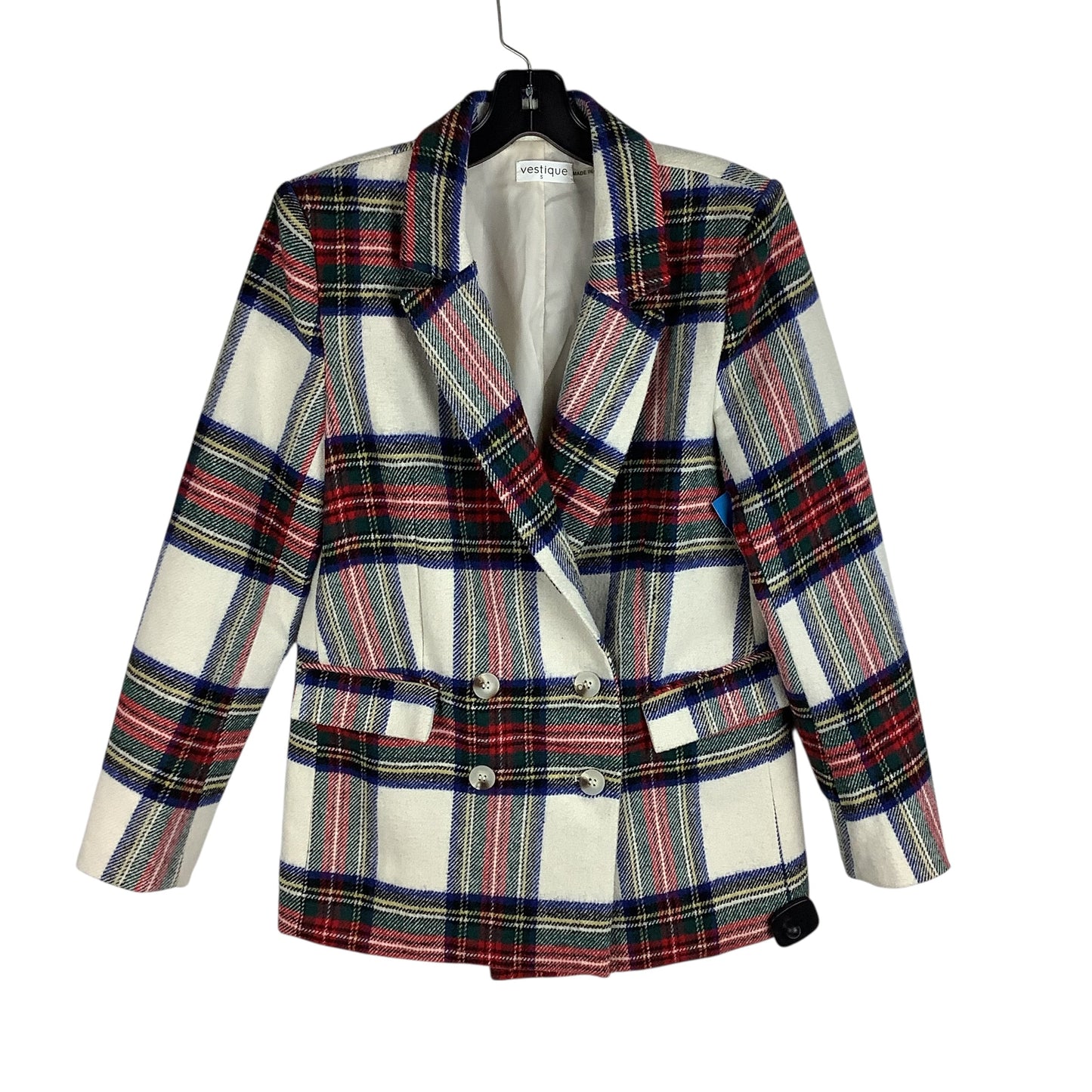 Blazer By Vestique In Plaid Pattern, Size: S