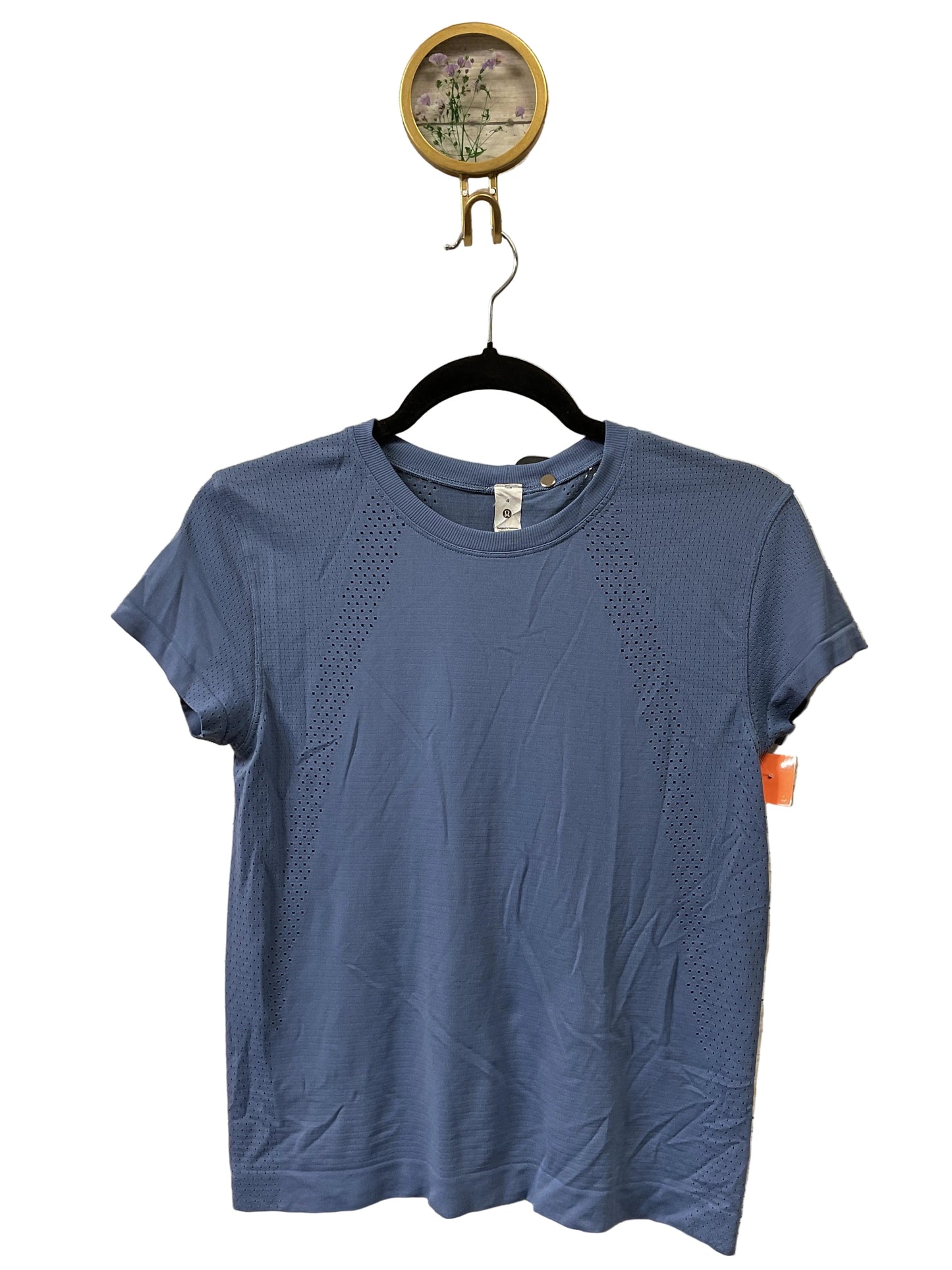 Athletic Top Ss By Lululemon In Blue, Size:4