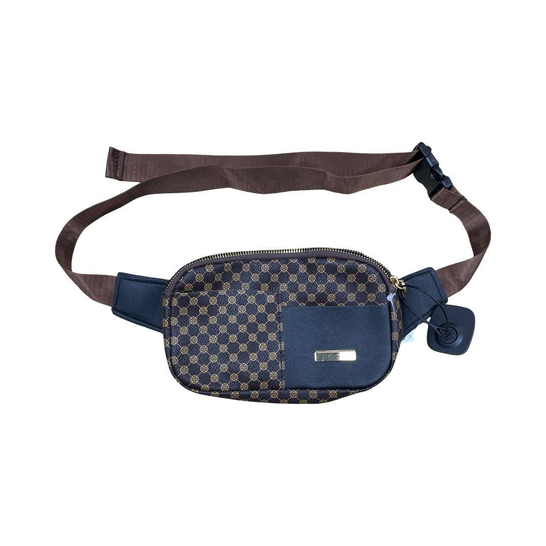 Belt Bag By Clothes Mentor In Brown & Cream, Size:Small