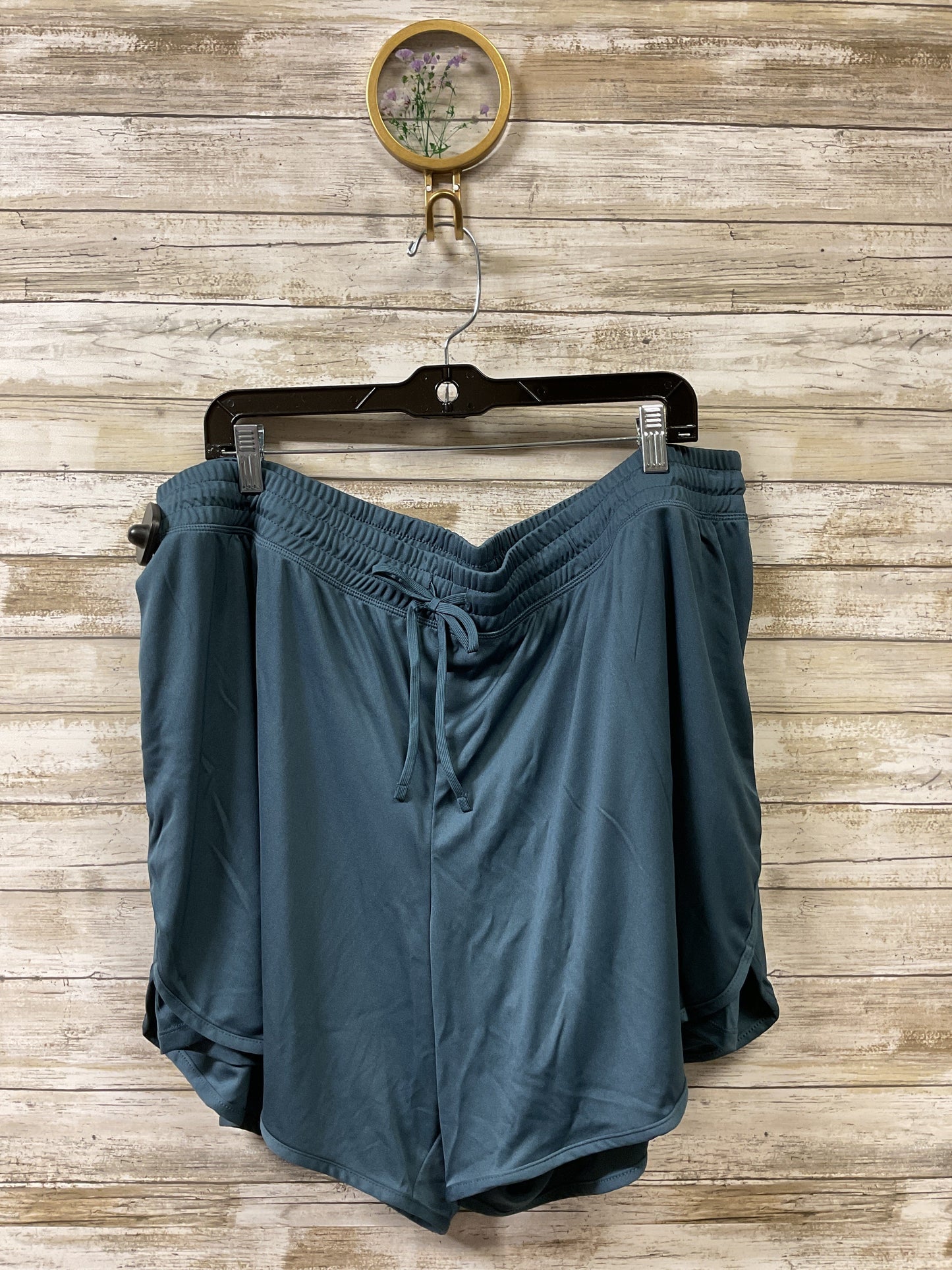 Athletic Shorts By Champion In Teal, Size:4X