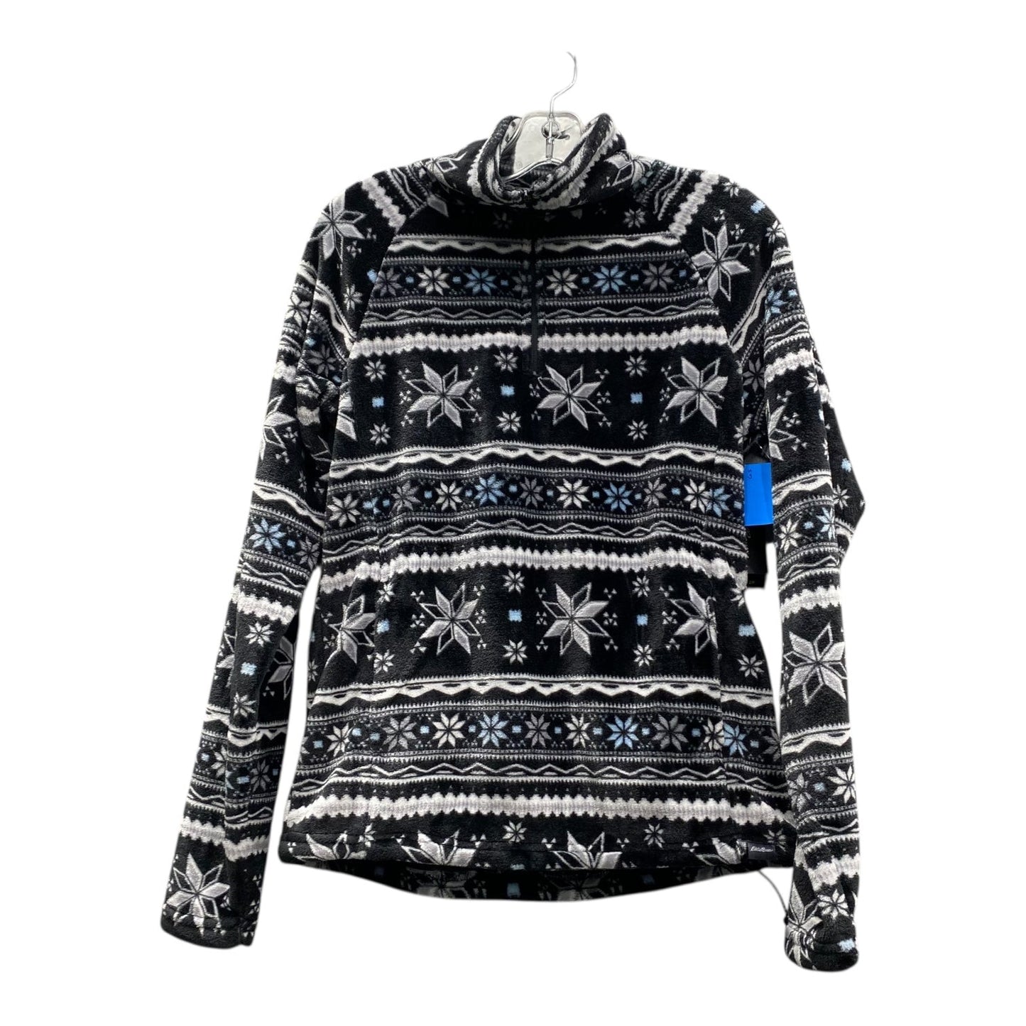 Athletic Top Ls Collar By Eddie Bauer In Black, Size:S