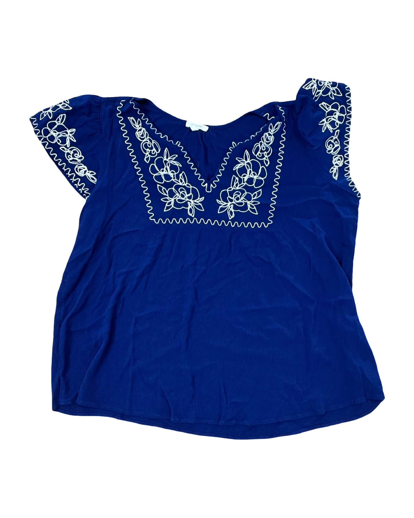Top Sleeveless By Maurices In Blue & White, Size:2X