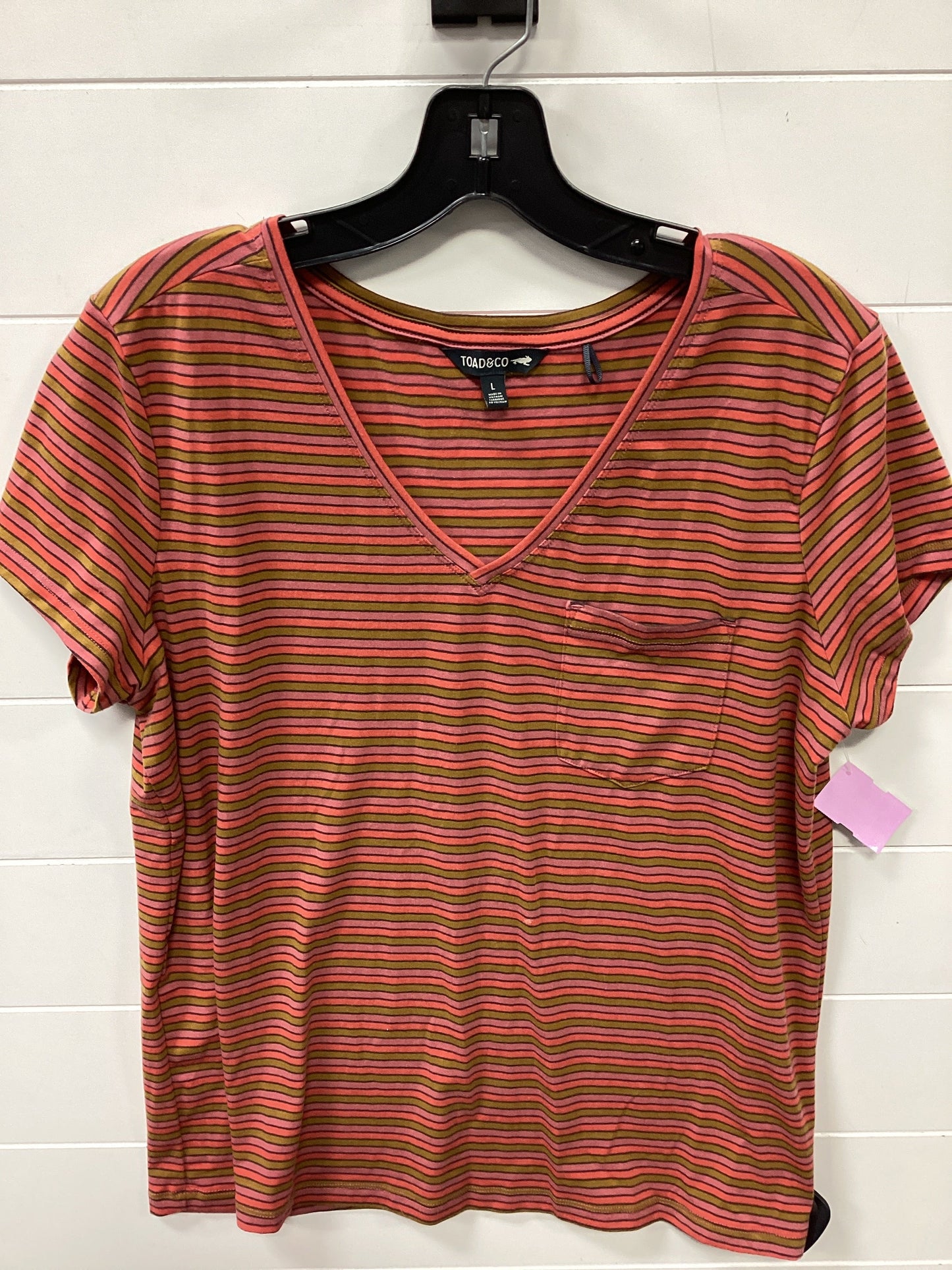 Top Ss By Toad & Co In Striped Pattern, Size:L