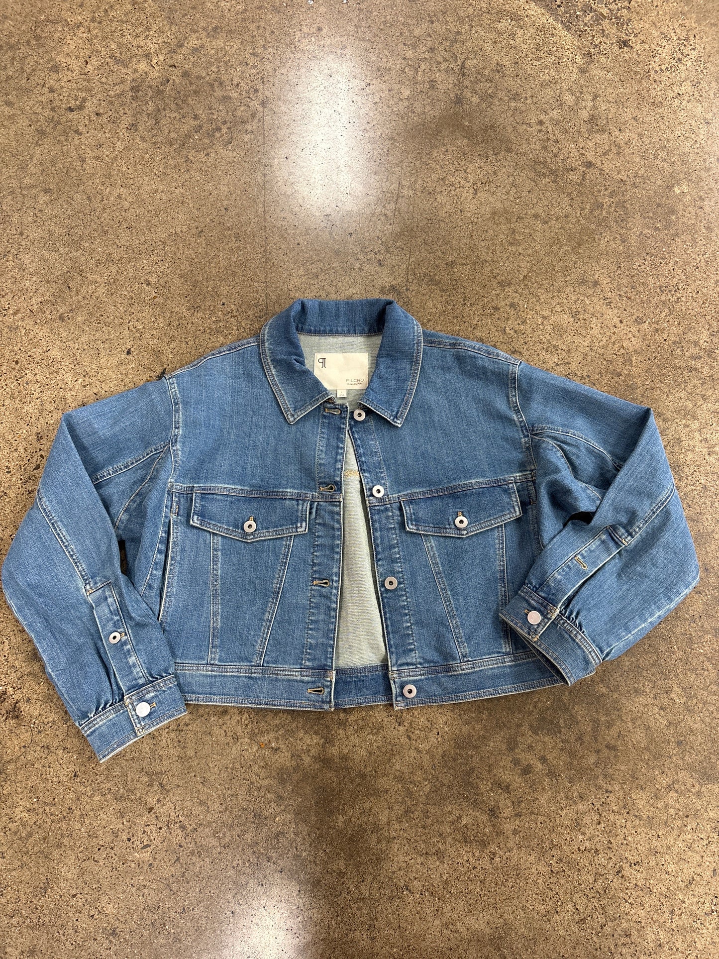 Jacket Denim By Pilcro In Blue Denim, Size:L