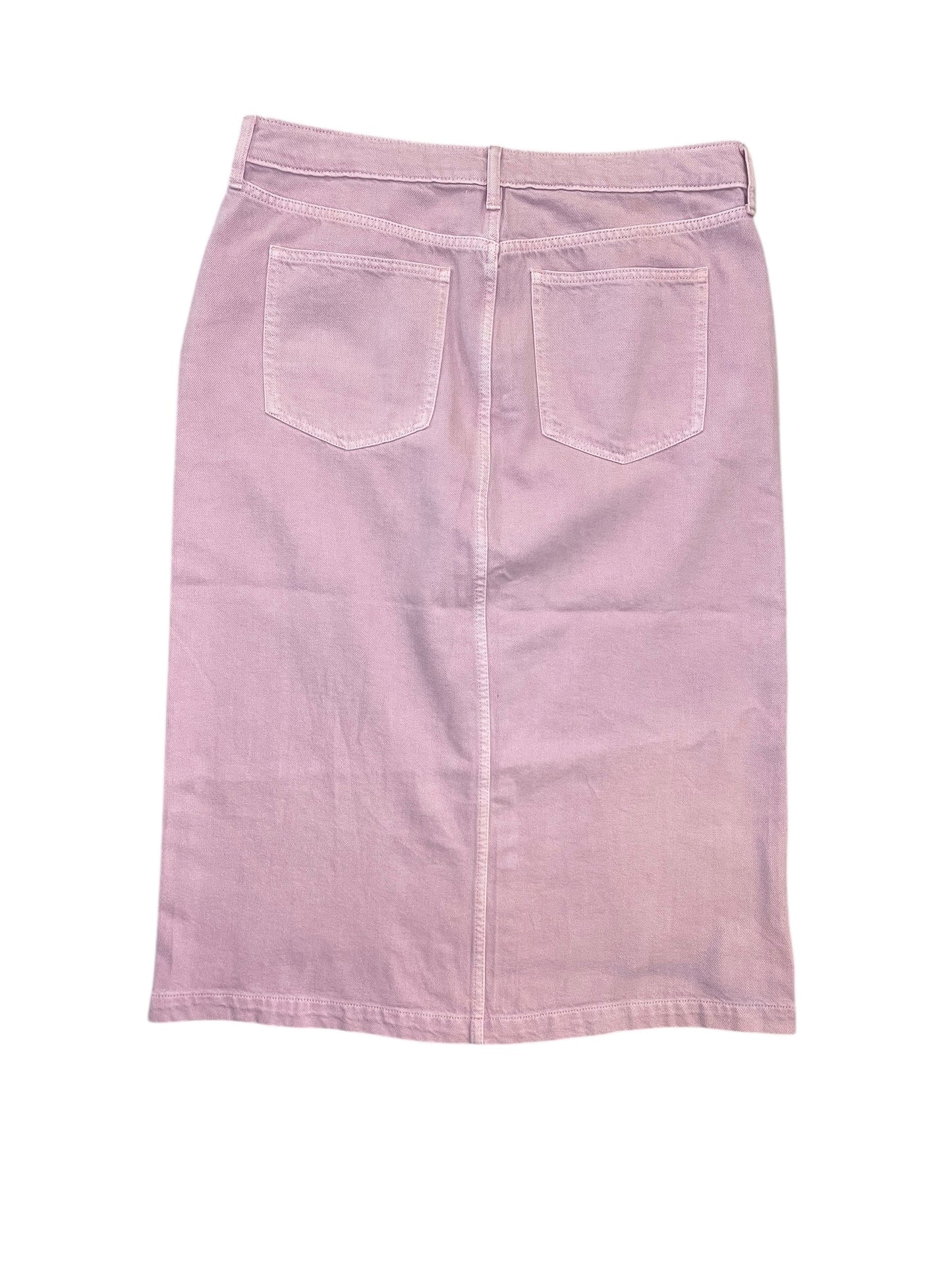 Skirt Midi By Gap In Pink Denim, Size:Xl