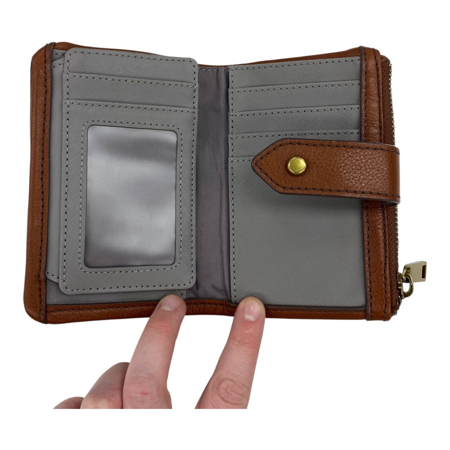 Wallet Leather By Fossil In Brown, Size:Small