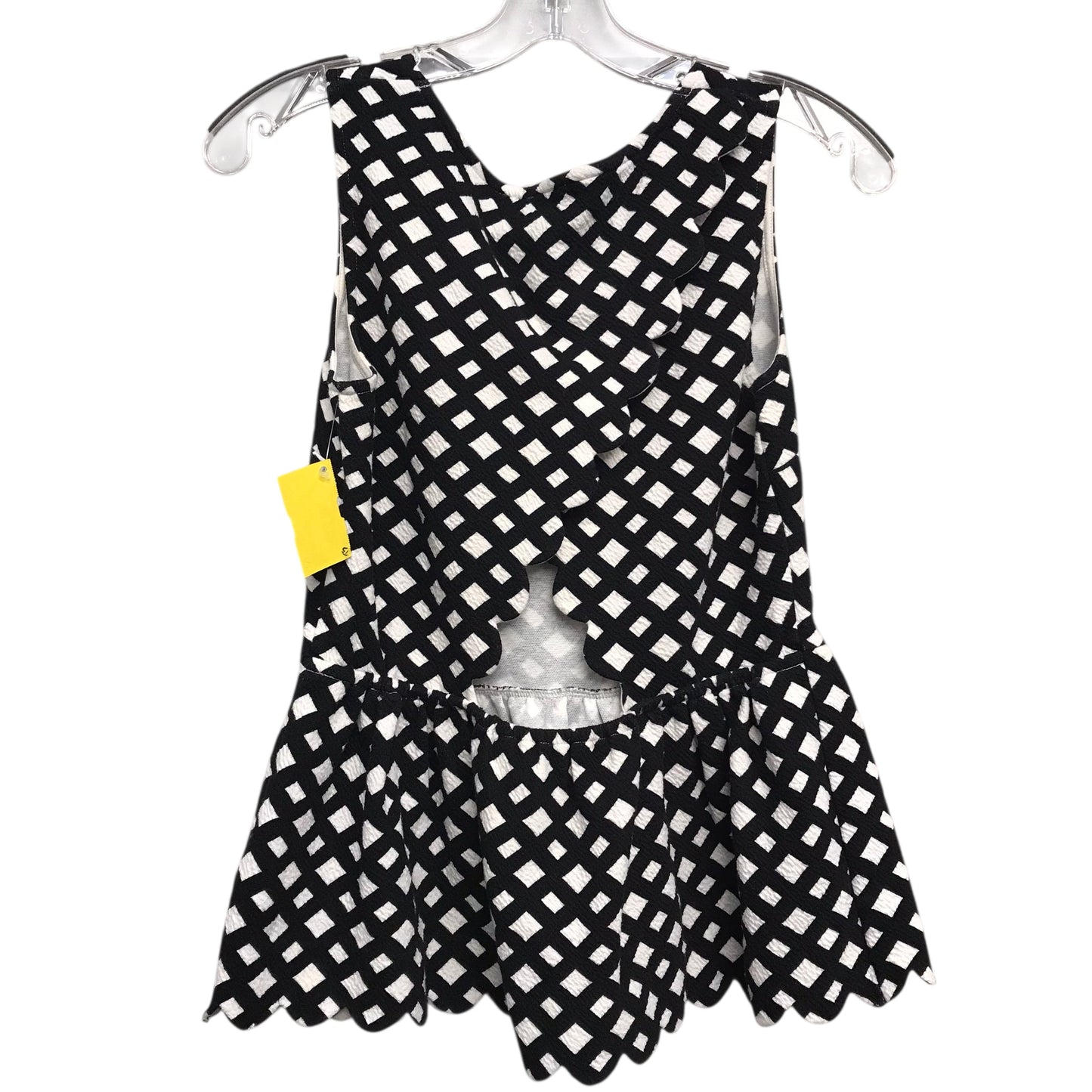 Top Sleeveless By Anthropologie In Black & White, Size:S