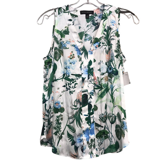 Top Sleeveless By Banana Republic In Green & White, Size:Xs