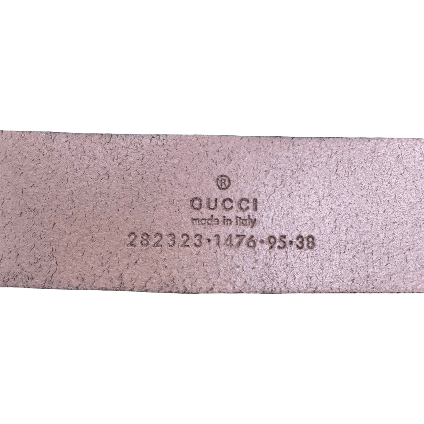 Belt Luxury Designer By Gucci In Gold & Pink, Size: 95
