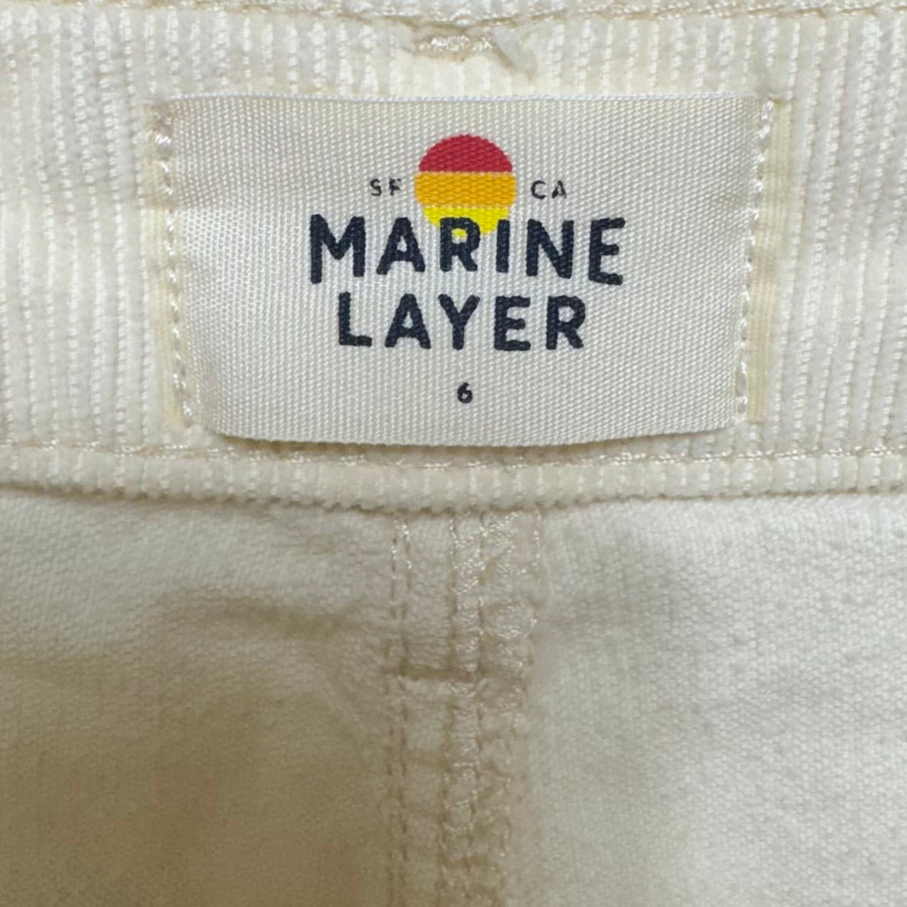 Bridget Corduroy Slim Wide Leg Crop Pant By Marine Layer In Cream, Size: 6