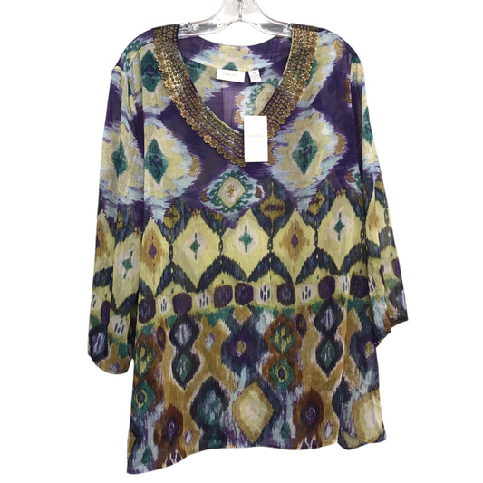 Top 3/4 Sleeve By Chicos In Multi, Size:1X
