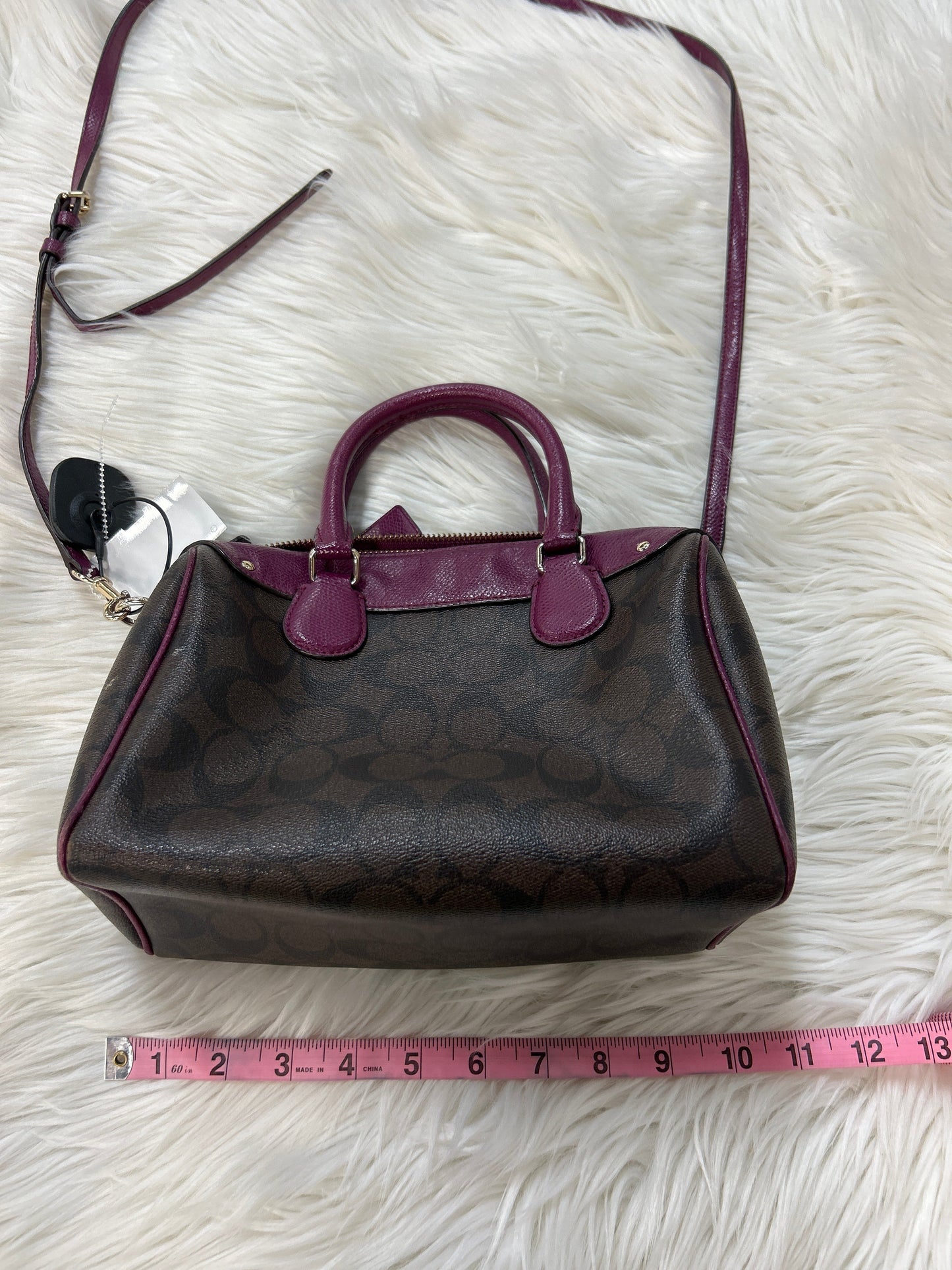 Handbag Designer By Coach In Brown & Purple, Size:Medium