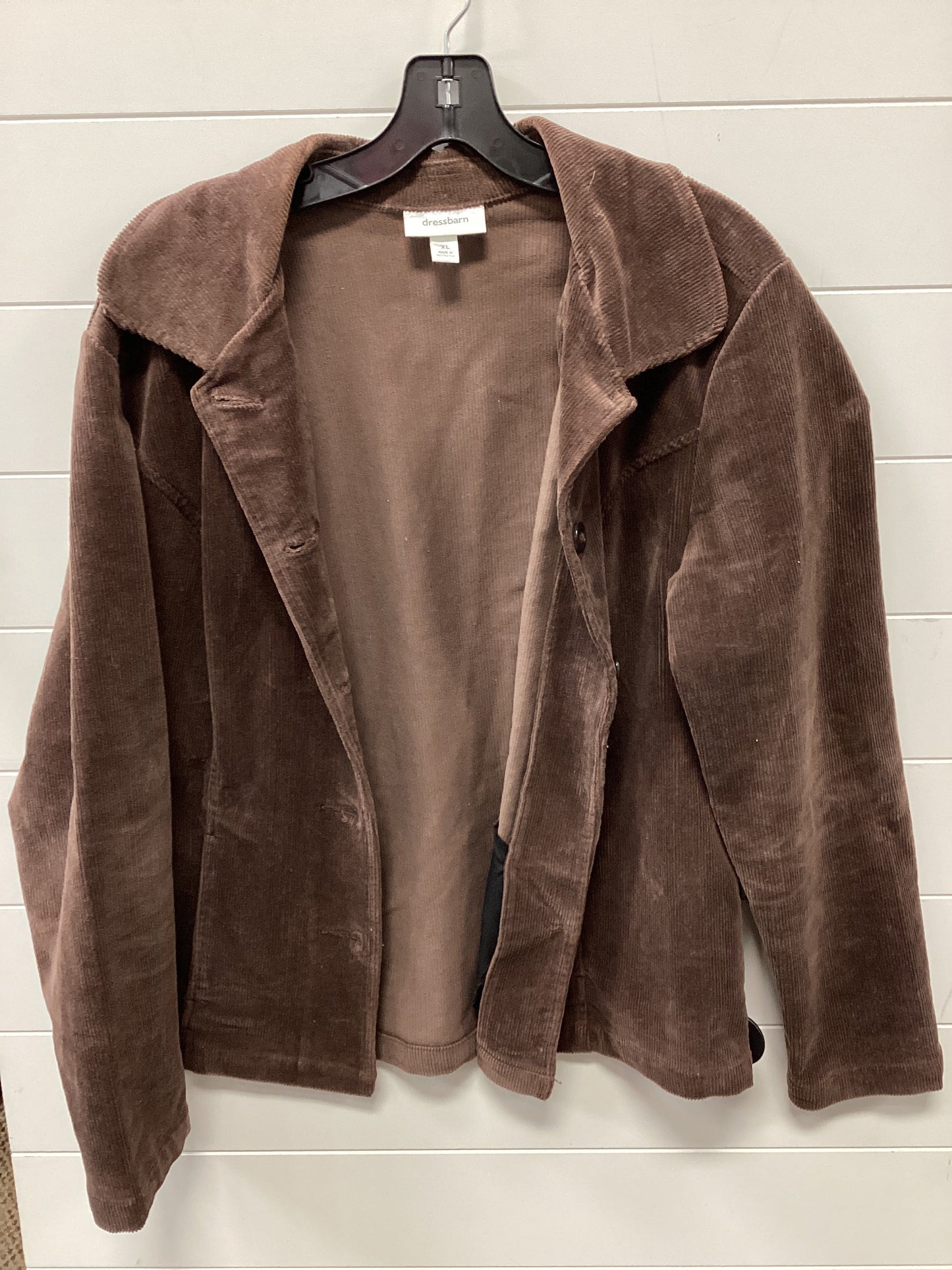 Jacket Shirt By Dressbarn In Brown, Size:Xl