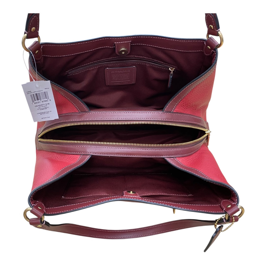 Handbag Designer By Coach In Red, Size:Large