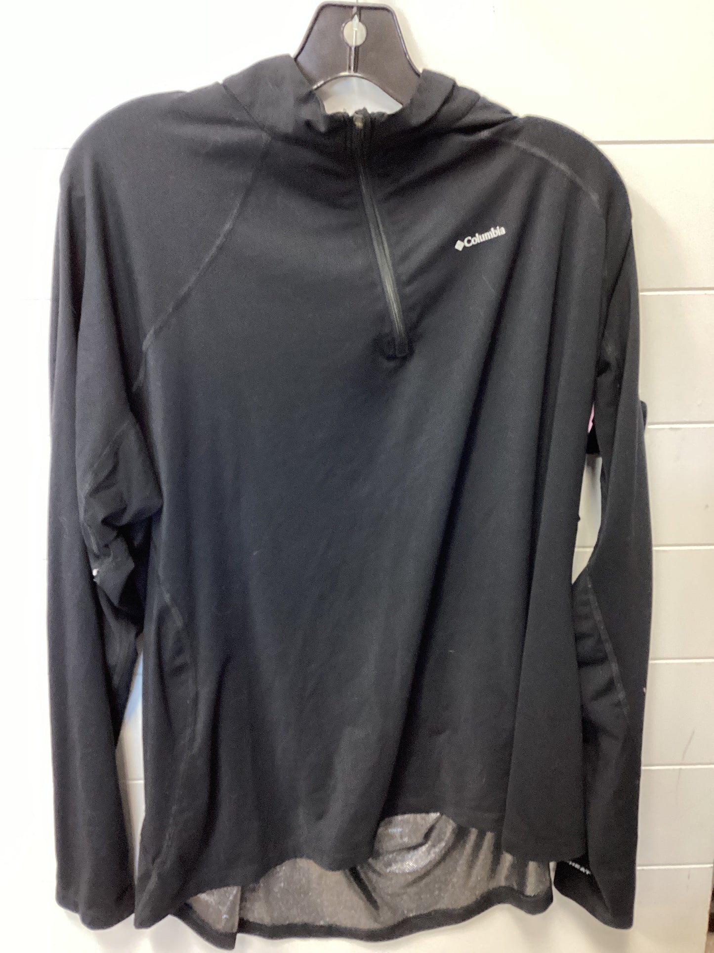Athletic Top Ls Collar By Columbia In Black, Size:1X