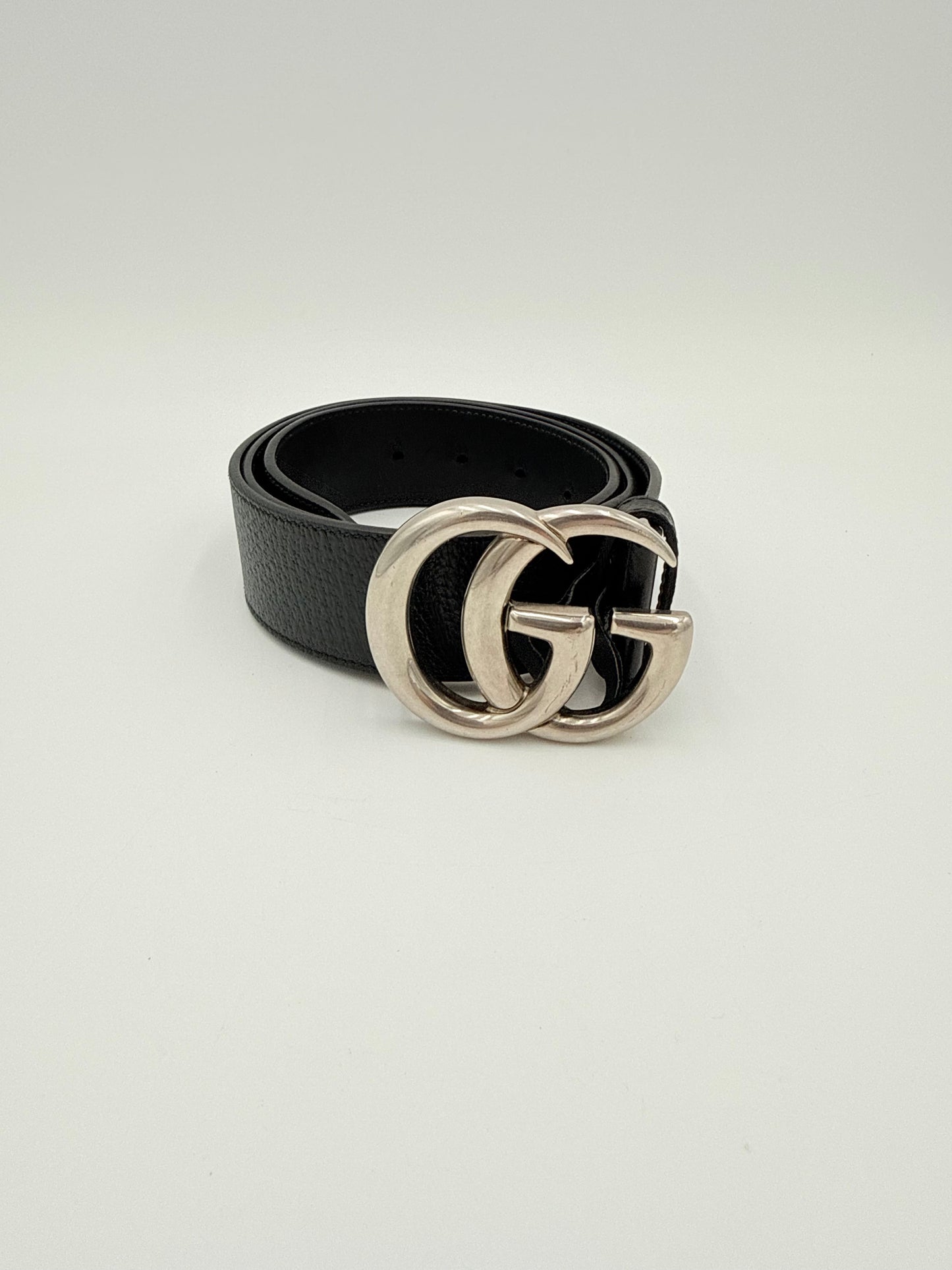 Belt Luxury Designer By Gucci In Black & Silver