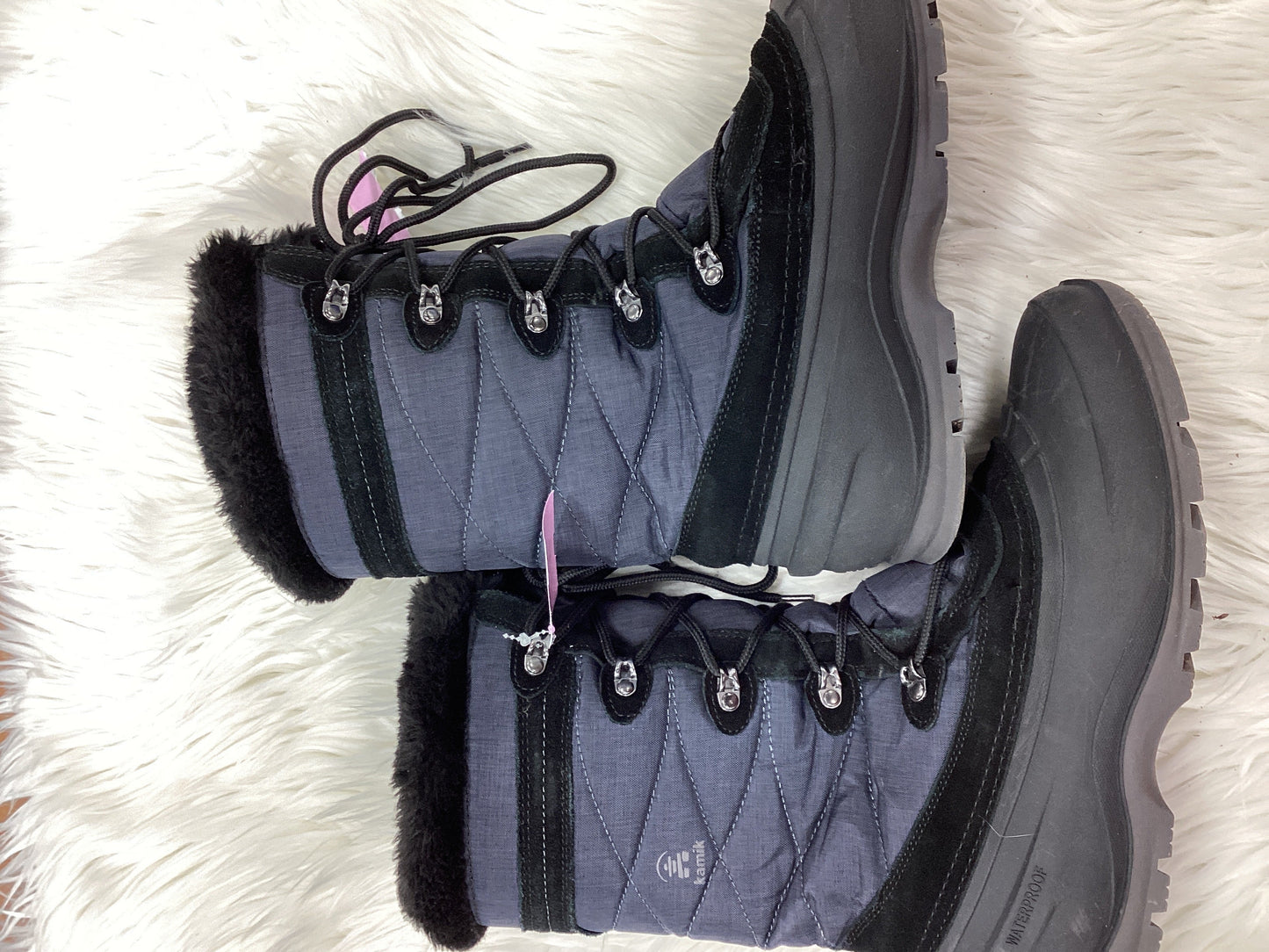 Boots Snow By Kamik In Black & Blue, Size:10
