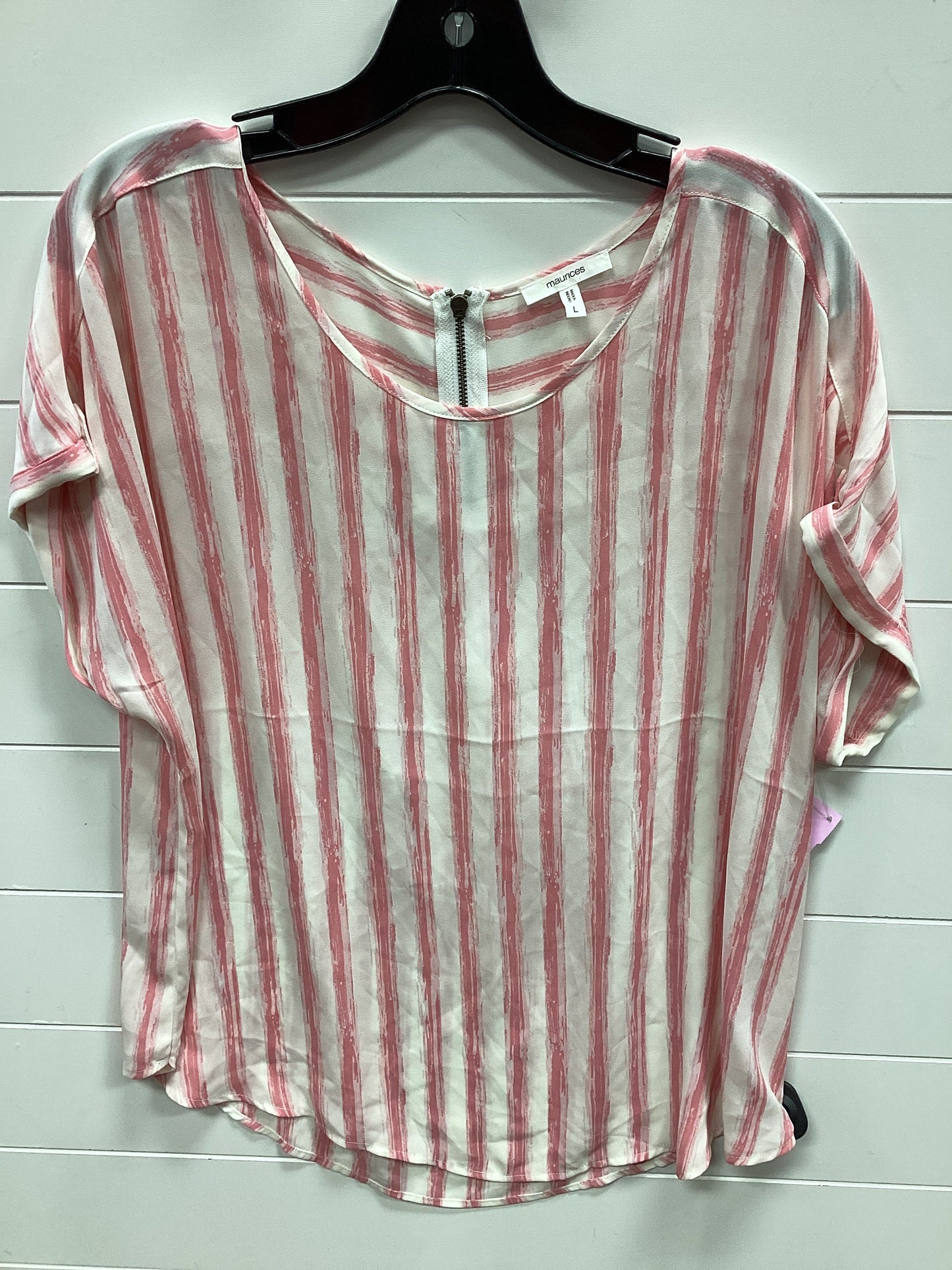 Top Ss By Maurices In Pink & White, Size:L