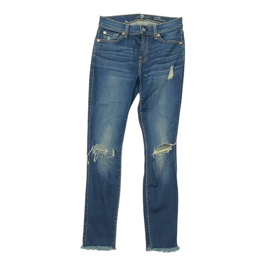 Jeans Skinny By 7 For All Mankind In Blue Denim, Size:2
