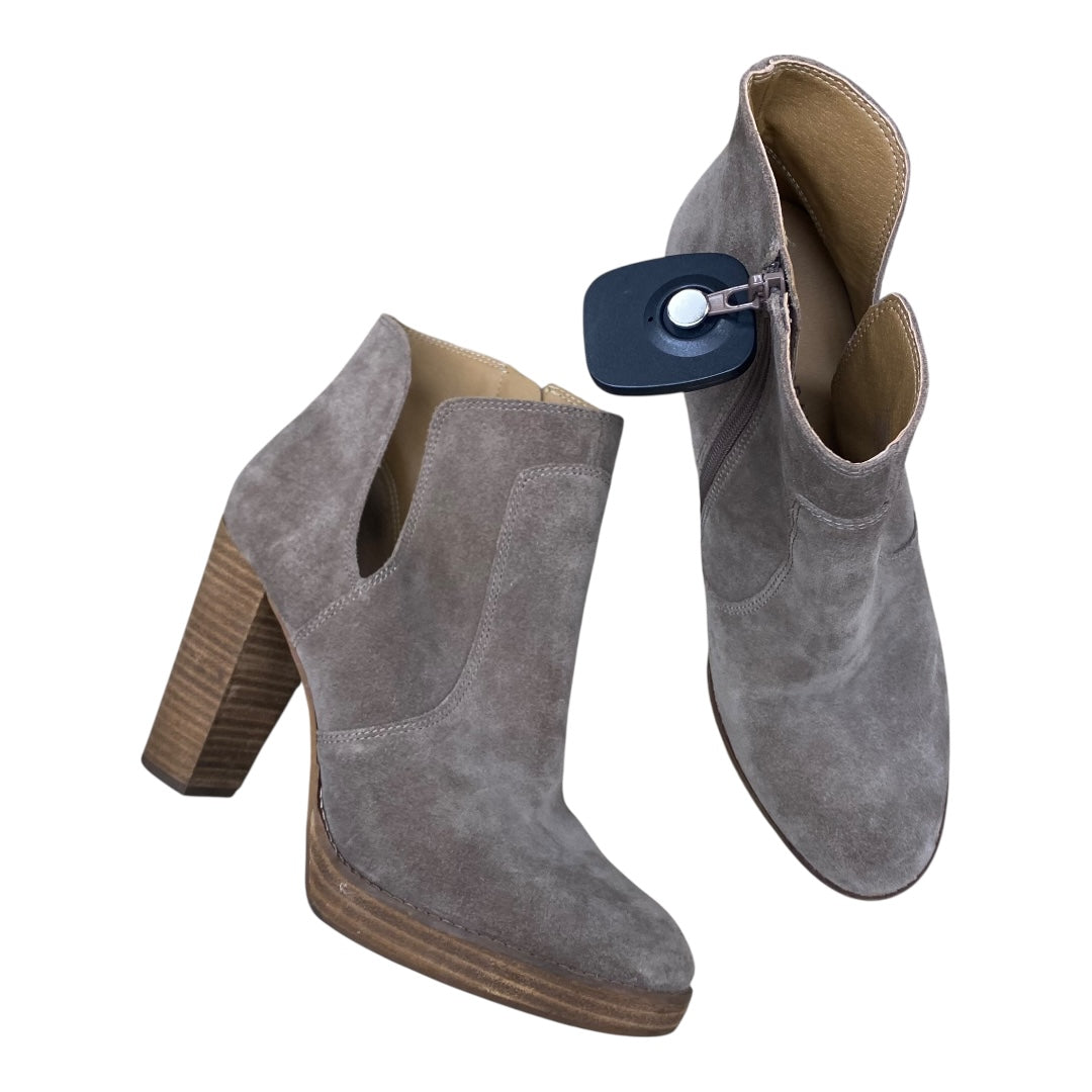 Boots Ankle Heels By Lucky Brand In Taupe, Size:10